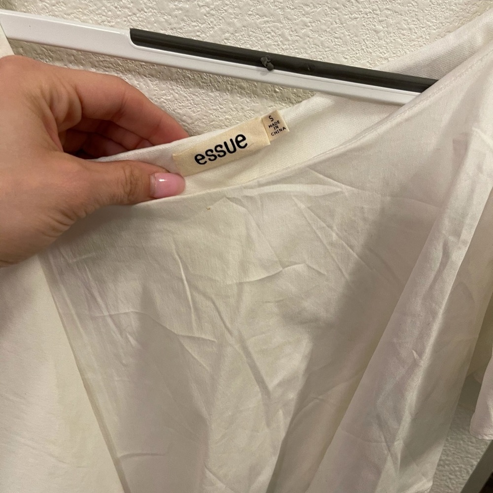 White one shoulder crop top